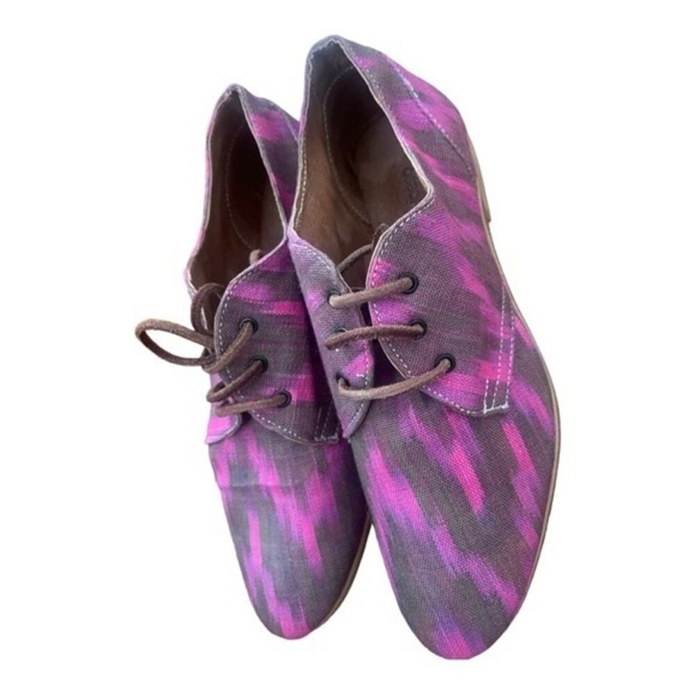Osborn Ethically Handcrafted Oxford Shoes Rainbow Canvas Boho Festival Casual 37